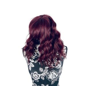 5 for $25 maroon/burgundy short loose curl wig